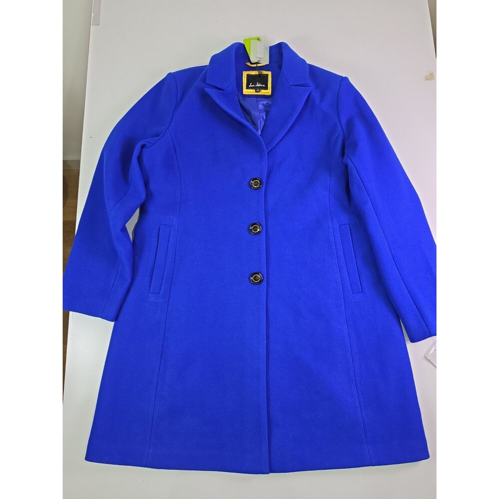 NWT Sam Edelman Women Single Breasted Reefer Cobalt Blue Pea Coat XL